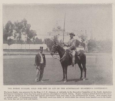 The Horse Bugler，以2627英镑的价格出售给澳大利亚布什曼斯特遣队，阿德莱德。插图伦敦新闻的插图，1900年5月26日 作者 英国摄影师