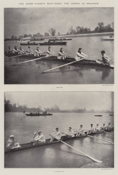 Inter-Varsity Boat-Race，the Crews at Practice 作者 English Photographer