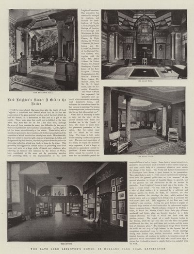 The Late Lord Leightons House，位于肯辛顿荷兰公园路 作者 English Photographer