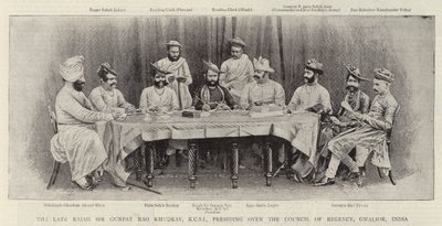 The Rajah Sir Gunpat Rao Khudkay，KCSI，主持摄政委员会，印度瓜廖尔 作者 英国摄影师