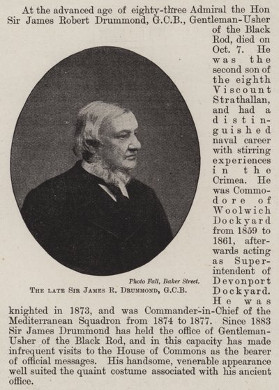 已故爵士James R Drummond，GCB 作者 英国摄影师