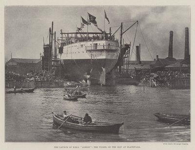 HMS Albion的推出，Blackwall的滑动船只 作者 英国摄影师