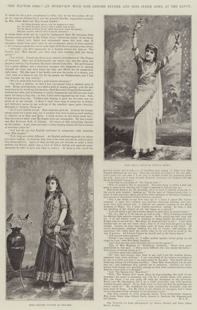 Nautch Girl，采访了Savoy小姐Lenore Snyder和Jessie Bond小姐 作者 English Photographer