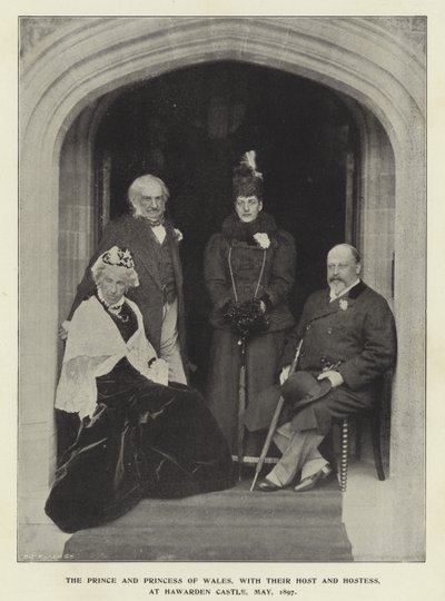 威尔士王子和公主，他们的主人和女主人，1897年5月在Hawarden城堡 作者 英国摄影师