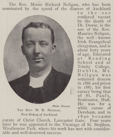 The Reverend MR Neligan，奥克兰新主教 作者 英国摄影师