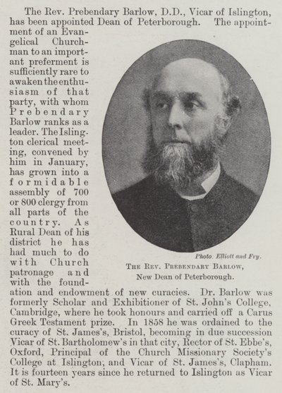 彼得伯勒的新院长Reverend Prebendary Barlow 作者 英国摄影师