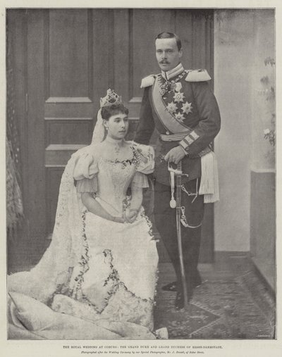 科堡的皇家婚礼，大公和黑森达姆施塔特的大公爵夫人 作者 English Photographer