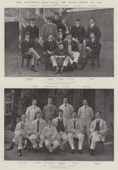 大学赛艇比赛，1902年的竞争船员 作者 English Photographer