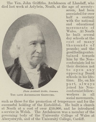 已故的Archdeacon Griffiths 作者 英国摄影师