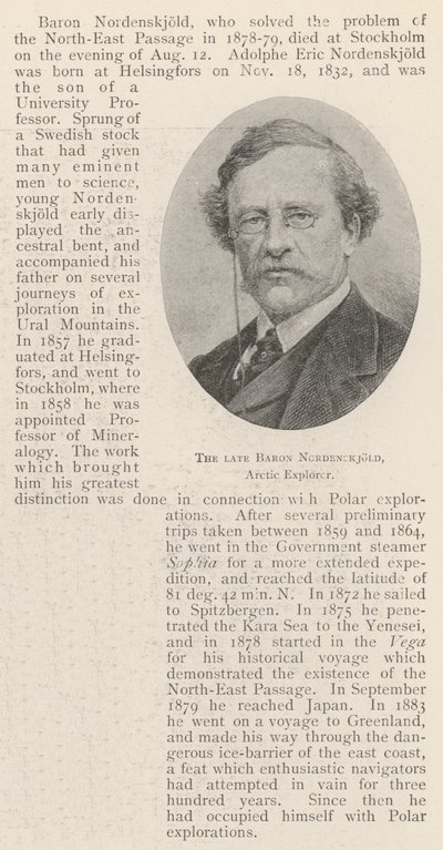 已故的Baron Nordenskjold，Arctic Explorer 作者 英国摄影师