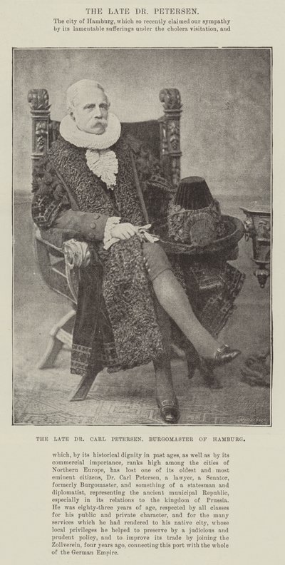 已故的Carl Petersen博士，汉堡的Burgomaster 作者 英国摄影师
