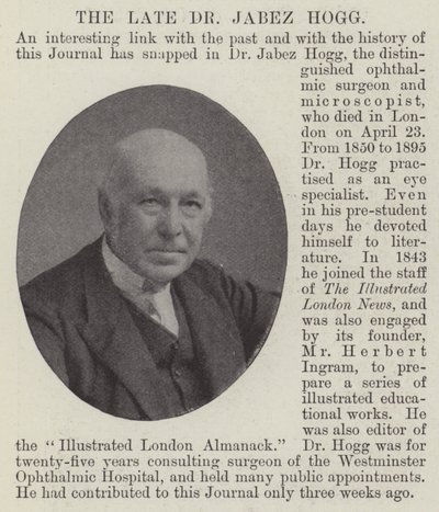 已故的Jabez Hogg博士 作者 英国摄影师