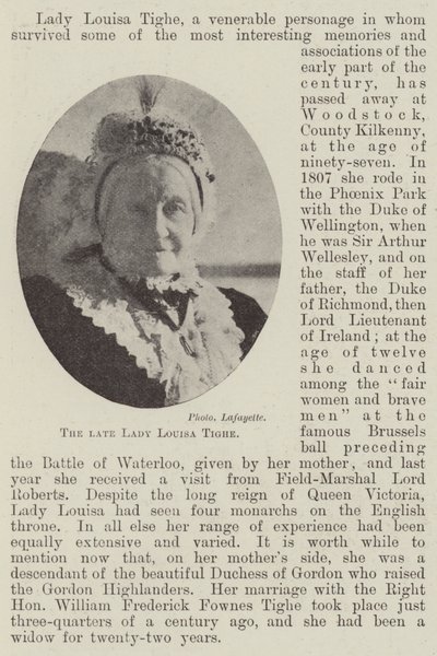 已故的Lady Louisa Tighe 作者 英国摄影师