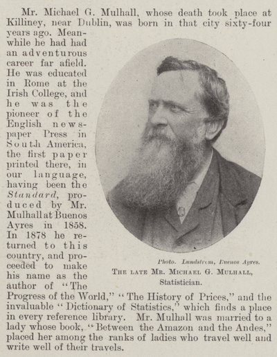 已故的Michael G Mulhall先生，统计学家 作者 英国摄影师