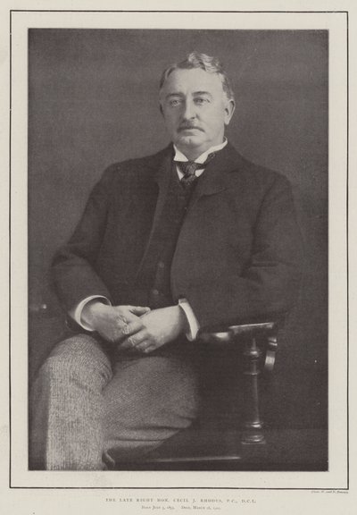 已故的尊敬的Cecil J Rhodes，PC，DCL 作者 英国摄影师