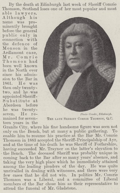 已故的警长Comrie Thomson，QC 作者 英国摄影师