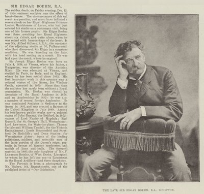 已故的Edgar Boehm爵士，RA，Sculptor 作者 英国摄影师