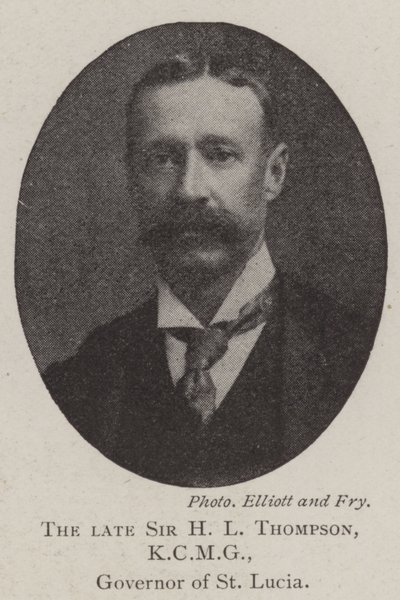 已故的Sir HL Thompson，KCMG，圣卢西亚州长 作者 英国摄影师
