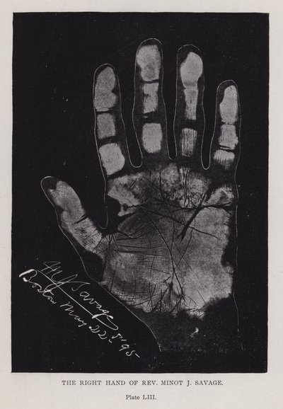 The right hand of Rev Minot J Savage (b/w photo) 作者 英国摄影师