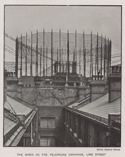 电话交换机的电线，Lime Street 作者 英国摄影师
