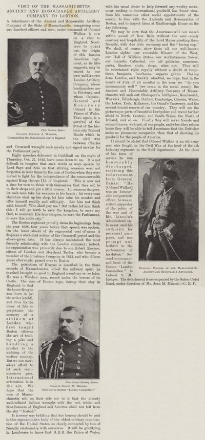 参观马萨诸塞州古代和尊贵的炮兵公司到伦敦 作者 英国摄影师