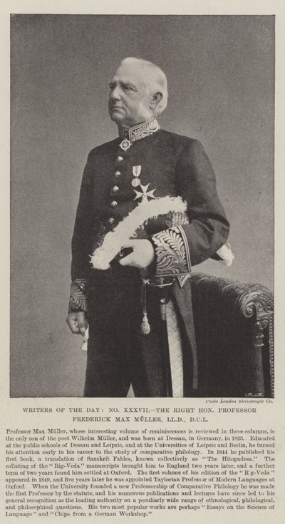 当日作家，尊敬的Frederick Max Muller教授，LLD，DCL 作者 英国摄影师