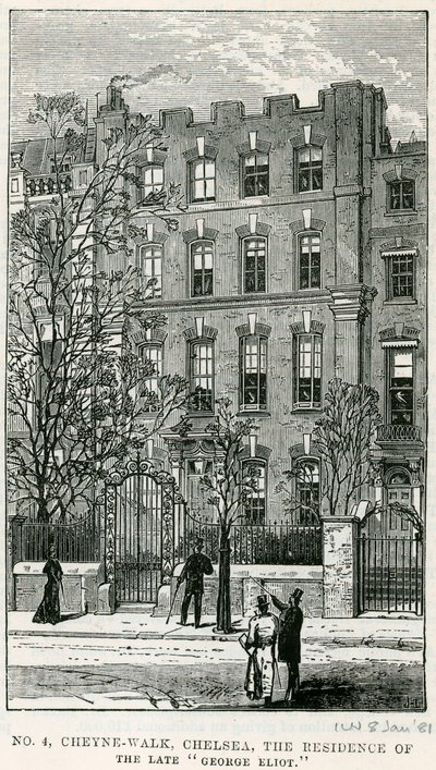 4 Cheyne Walk，切尔西，已故乔治艾略特的住所 作者 英语学校