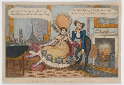 Dandy和Dandyzette或者Retour De LOpera，c.1820（手工彩色雕刻） 作者 英语学校