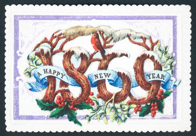 新年快乐1869年，新年卡 作者 英语学校