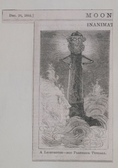 灯塔 - 不是来自Moonshine的Tyndall教授，于1884年12月20日出版（木版画） 作者 English School