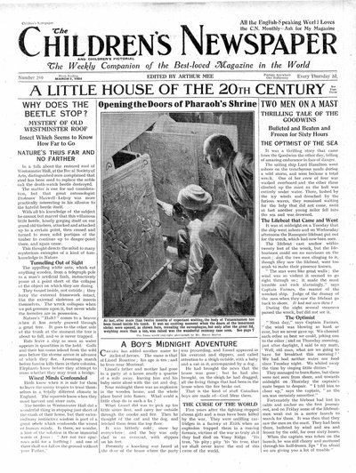 20世纪的小房子，1924年3月“儿童报”的头版（新闻纸） 作者 English School