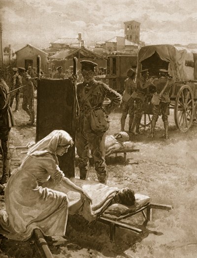 一个处理受伤士兵的医疗站，1914-19 作者 英语学校