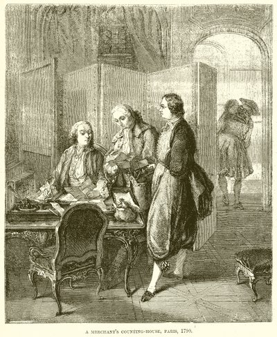 商人计数馆，巴黎，1790年 作者 English School