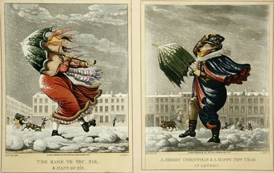伦敦的圣诞快乐和新年快乐：与你同在，先生和许多人，由G. Hunt雕刻，1827年 作者 英语学校