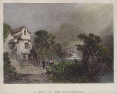 Llanberris 上的磨坊（彩色雕刻） 作者 英语学校