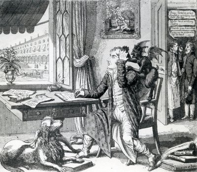一位高贵的诗人 - 抓住他的思想，由J. Johnston，1823年出版 作者 英语学校