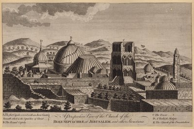 A Perspective View of the Church of the Holy Sepulchre at Jerusalem, and other Structures (engraving) 作者 英语学校