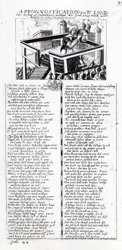 “1644年写于坎特伯雷的已故主教W.劳德的预言，因而得以通过”，1645年出版的“内战” 作者 英语学校