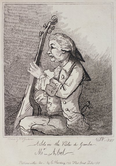 在威廉·尼尔森·加德纳（1766-1814）1787年刻的“维多利亚·达甘巴独奏”（Carl Friedrich Abel，1723-87） 作者 英语学校