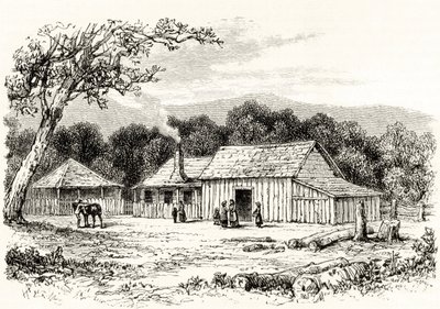 1880年伦敦宗教学会出版的霍华德威洛比的“澳大利亚图片”中的1880年寮屋站 作者 英语学校