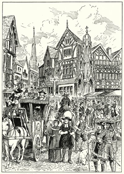 斯图亚特街景（石版画 作者 英语学校