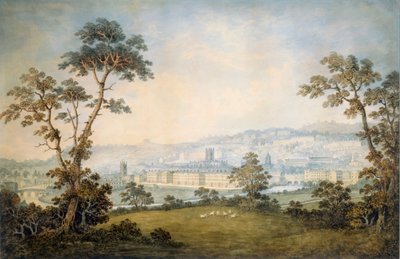 浴室景观，c.1800（纸上wc） 作者 英语学校