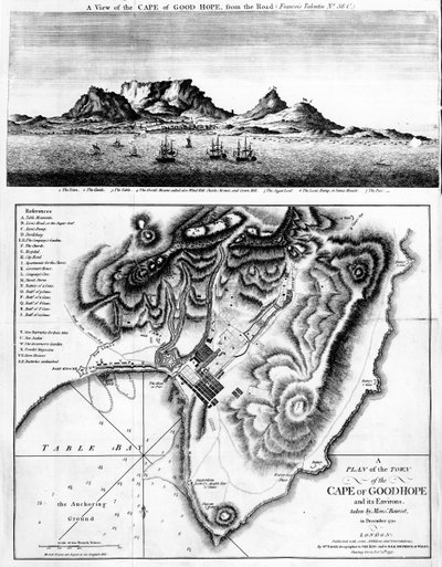 1795年出版的好望角和好望角及其周围城镇规划 作者 英语学校