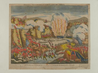 1812年西班牙Ciudad Rodrigo的风暴与拍摄观点，由Oliver和Boyd 1812出版 作者 英语学校