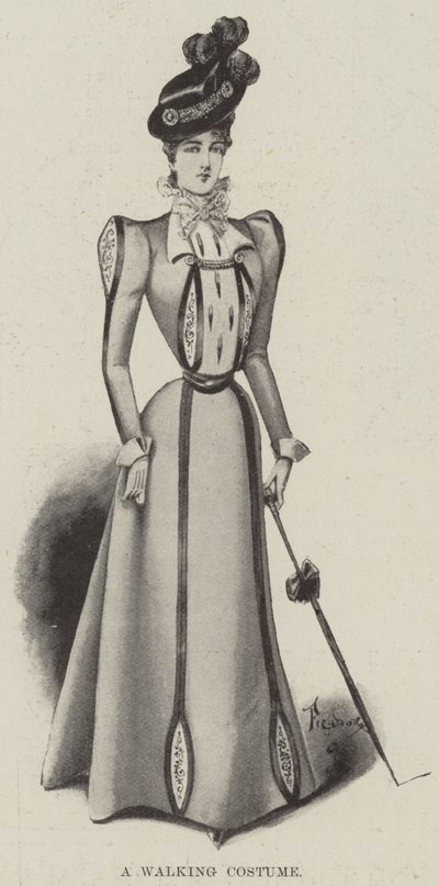 步行服装（石版画） 作者 英语学校