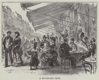 A boulevard cafe (engraving) 作者 英语学校