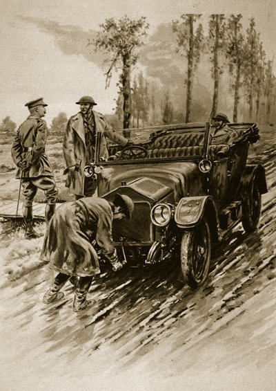 1914年至1919年，女子军队辅助兵团的司机开始驾驶军用车的引擎 作者 英语学校