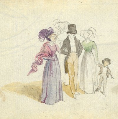漫步的家庭，1825年（纸上写着） 作者 英语学校