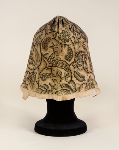 精美的Blackwork Coif，1620-40 作者 英语学校