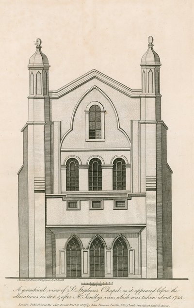 圣斯蒂芬斯教堂的几何视图，它出现在1806年的改建之前 作者 英语学校